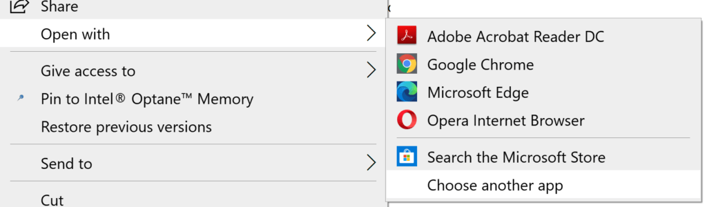 Right Click Open With Choose Another App
