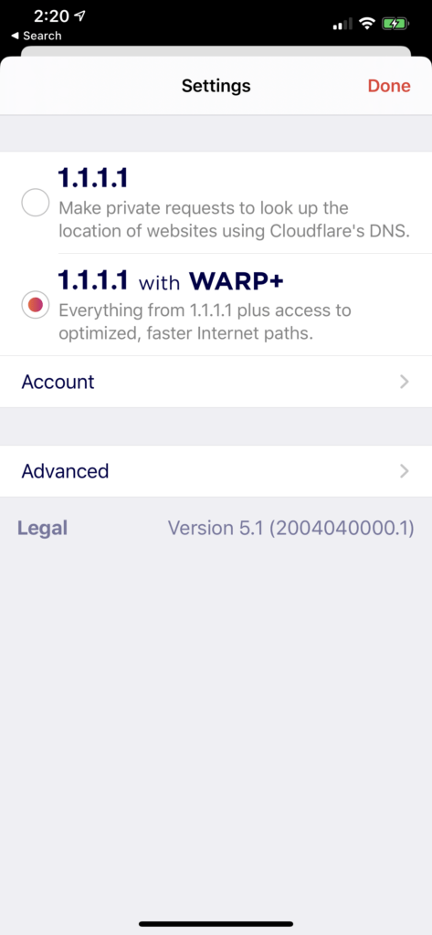 1.1.1.1 with WARP