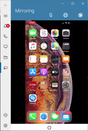 iOS Screen Mirroring on Windows 10